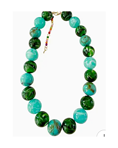 Necklace Chunky Beads Green