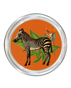 ORANGE ZEBRA WINE COASTER/TRINKET TRAY