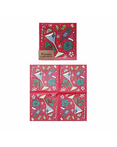 PACK OF HOLIDAY COCKTAIL PAPER NAPKINS
