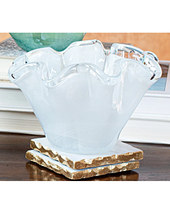 PETITE ONDA WHITE GLASS BOWL VIETRI