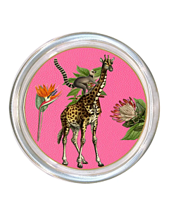 PINK GIRAFFE WINE COASTER/TRINKET TRAY