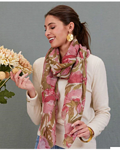 PINK POPPIES SCARF