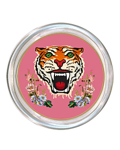 PINK TIGER WINE COASTER/TRINKET TRAY