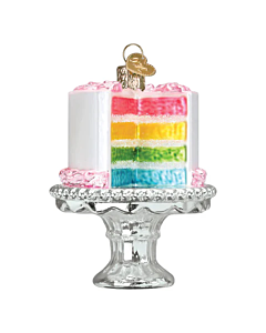 RAINBOW CAKE ON STAND ORNAMENT