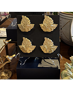 SET OF FOUR TOBACCO LEAF NAPKIN RINGS