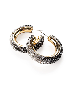 SILVER SPARKLE HOOP EARRINGS