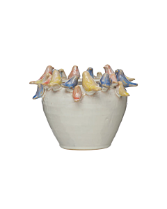 SMALL PLANTER WITH BIRDS