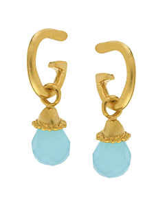 SUSAN SHAW AQUA STONE EARRINGS