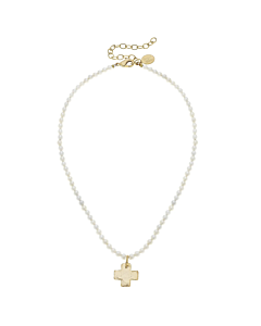 SUSAN SHAW DELICATE PEARLS W CROSS