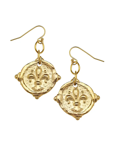SUSAN SHAW FLEUR DE LIS DROP EARRINGS