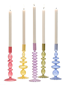 Taper Holder Glass Asst Colors