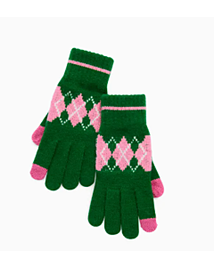 Touchscreen Gloves Argyle Grn