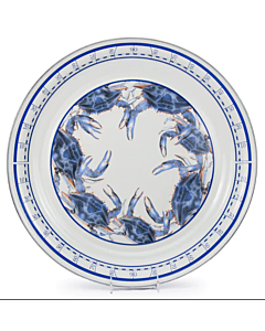 BLUE CRAB ENAMELWARE PLATTER GOLDEN RABBIT
