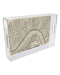 TRAY LUCITE NOLA MAP RIVERBEND 12 INCH SQUARE