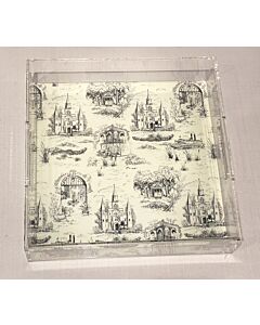 TOILE LUCITE TRAY 12" SQ