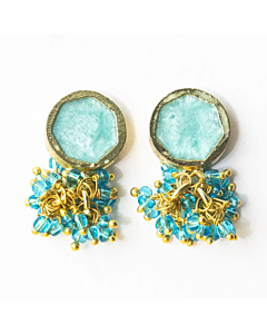TURQUOISE ENAMEL KIMBERLY EARRINGS
