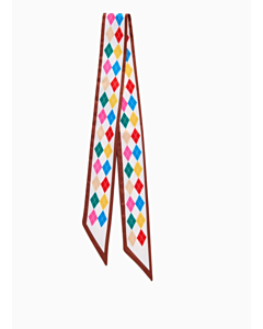 Twilly Scarf Ivory Argyle