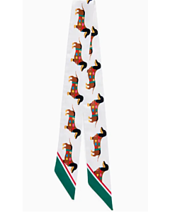 Twilly Scarf Ivory Doggies