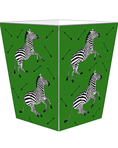 Wastebasket Green Zebra