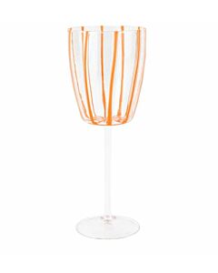 Wine Glass Orange Stripe Nuovo