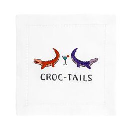 AUGUST MORGAN COCKTAIL NAPKIN SET/4 CROC TAILS