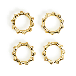 SET/4 GOLD BAMBOO NAPKIN RINGS